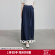 初語(yǔ)時(shí)髦大闊腿九分褲女2025夏季新款慵懶山本褲文藝垂感休閑褲子D 深寶藍 M