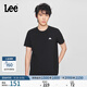 Lee商場(chǎng)同款標準版經(jīng)典圓領(lǐng)三角Logo男短袖T恤休閑潮LMT010014K99 黑色 L