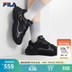 FILA 斐樂(lè )女鞋運動(dòng)鞋復古老爹鞋2025夏季新款火星鞋4代透氣休閑跑鞋 黑/影黑灰-BK 38