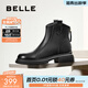 百麗（Belle）舒適瘦瘦休閑靴女冬季新款款商場(chǎng)同款羊皮復古靴B7E1DDD5 黑色-單里 38 (240mm)