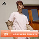 adidas情侶休閑純棉上衣圓領(lǐng)短袖T恤男女夏季阿迪達斯官方輕運動(dòng) 粉色   M