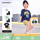 匡威（Converse）匡威童裝男童套裝夏季新款中大童休閑短t短褲兩件套寬松上衣 藏青藍 130 /64 【建議身高116-122cm】