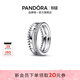 潘多拉（PANDORA）經(jīng)典三環(huán)戒指個(gè)性女情侶對戒生日禮物送女友 徽標、密鑲、珠飾三合一戒指 56mm—16號圈口