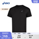亞瑟士ASICS運動(dòng)T恤男子反光夜跑短袖透氣舒適上衣 2011D069-001 黑色 L