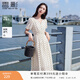 香影法式波點(diǎn)v領(lǐng)連衣裙女2026夏裝新款萊賽爾天絲泡泡袖高腰裙子 波點(diǎn) L 165/88A/110-125斤