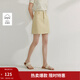 茵曼法式高腰牛仔短裙2025夏季女裝新款顯瘦a字包臀裙 卡其色 L