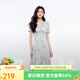秋水伊人法式浪漫裙子2026年夏季新款氣質(zhì)通勤時(shí)尚印花V領(lǐng)連衣裙 綠色 S