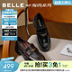 百麗（Belle）海鷗樂(lè )福鞋女26春新質(zhì)感牛皮舒適通勤單鞋B2972AA6預售 黑色 38