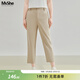 MsShe【巨顯瘦直筒長(cháng)褲/九分】大碼女裝2026款春夏裝胖mm休閑褲女士 九分-卡其色現貨 2XL