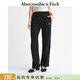 Abercrombie & Fitch美式經(jīng)典LOGO抓絨松緊腰直筒運動(dòng)衛褲長(cháng)褲25秋冬女裝147-5166 黑色 M (165/76A)