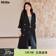MsShe【高級感雙排扣長(cháng)款風(fēng)衣】大碼女裝2026款春裝胖mm收腰外套 經(jīng)典款-黑色現貨 4XL