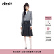 DZZIT地素半身裙春秋學(xué)院風(fēng)深灰色A字中長(cháng)百褶裙子女3J3S4321F 深灰色 M