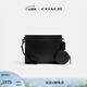 蔻馳（COACH）男士HITCH多功能斜挎包牛皮革真皮黑色男包 黑色