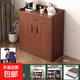 茶水柜餐邊柜子儲物柜客廳靠墻一體家用置物柜商用備餐柜茶柜 【甄選高復合板】60cm深胡桃色