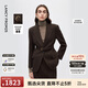 朗姿【高智系列】老錢(qián)風(fēng)高端羊毛西裝通勤西服女冬季新款 深咖色 2XL