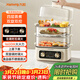 九陽(yáng)（Joyoung）電蒸鍋快速蒸汽22L三層大容量家用多功能電蒸箱蒸汽鍋多用途蒸煮一體全透明視窗不銹鋼蒸片GZ536