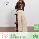 三彩2025冬季新款雪尼爾休閑褲高腰寬松闊腿褲長(cháng)褲簡(jiǎn)約M 米白色 M 160/68A