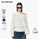 ANN ANDELMAN【周芯竹同款】解構斜肩絞花毛衣寬松慵懶復古針織衫 白色 XS