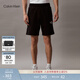 Calvin KleinJeans夏季男士經(jīng)典ck字母疊印松緊腰純棉休閑運動(dòng)直筒針織短褲 BEH-太空黑 M