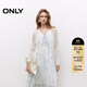 ONLY2025夏季新款微透輕薄圓領(lǐng)甜美木耳邊開(kāi)衫針織衫女|12523A006 S12亮奶油白色 L