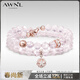 AWNL三色星際北歐M隕石疊戴手鏈女手串小眾輕奢飾品送女友生日禮物 【品牌禮盒】三色堇玫瑰金色