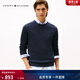 Tommy Hilfiger【絨感羊毛】26春夏新款男休閑純色內搭打底針織羊毛衫毛衣 藏青色DV6 M （推薦：135-150斤）