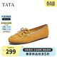 他她（TATA）女鞋2025秋時(shí)尚休閑圓頭女樂(lè )福鞋 黃色 37