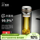 希諾抗菌玻璃杯雙層隔熱水杯男高檔車(chē)載泡茶杯子X(jué)N-1937中閃銀灰350mL