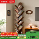 家逸實(shí)木樹(shù)形書(shū)架落地置物架客廳一體靠墻轉角書(shū)架創(chuàng  )意書(shū)柜多層收納架