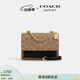 蔻馳（COACH）奧萊女士女包經(jīng)典標志KLARE 18號迷你斜挎包單肩包通勤 IM/棕黃色/黑色