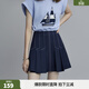 ELLE設計感百褶高腰A字半身裙女2025夏裝新款小個(gè)子氣質(zhì)顯瘦短裙 藏青 S