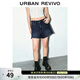 UR夏季新款女裝復古休閑洗水百搭藍色牛仔短褲UYY850099 藍色 27