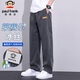 大嘴猴（paul frank）褲子男士春秋季直筒寬松休閑褲男美式闊腿男褲 摩登灰色 XL