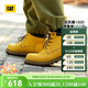 卡特（CAT）馬丁靴工裝靴男鞋經(jīng)典款Doubleday系列牛皮中幫防滑戶(hù)外靴子男 黃色P726447 42