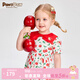 PawinPaw卡通小熊童裝夏季女寶滿(mǎn)印甜美洋氣純棉連衣裙 Red紅色/20 110