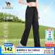 駱駝（CAMEL）工裝褲女春夏休閑褲戶(hù)外登山運動(dòng)褲防曬顯瘦冰涼沖鋒長(cháng)褲 Y25BAVZ006，幻影黑，女 S