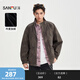 三福（SANFU）2025冬季男士滿(mǎn)版蠟染PU皮衣夾克 潮酷大口袋外套510052 棕色 XL