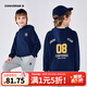 Converse匡威童裝男童衛衣秋季新款連帽衛衣打底衫中大童女童休閑復古 藏青藍 150 /72 【建議身高140-152cm】
