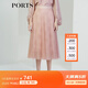 PORTS寶姿女裝夏季櫻粉色紗織半身裙長(cháng)裙LL9S009KCP002 玫瑰霧粉 S (4)