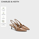 CHARLES&KEITH氣質(zhì)尖頭高跟鞋珍珠涼鞋單鞋生日禮物CK1-60361596 CARAMEL焦糖色 37 （235）