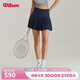 威爾勝（Wilson）官方女士MIDTOWN蜜糖帶底褲球袋一體織網(wǎng)球運動(dòng)半身裙 純色海軍藍 WW00160331DBC S /165/66A