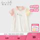 戴維貝拉（DAVE＆BELLA）女童連衣裙兒童POLO裙運動(dòng)休閑寶寶裙子小童衣服夏裝新款童裙 米白【現貨】 110 cm（建議身高100-110cm）