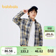 巴拉巴拉童裝男童襯衫長(cháng)袖中大童格子印花襯衣秋冬加絨上衣潮 卡黑色調00459 160cm
