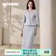 ROEYSHOUSE羅衣高級通勤西裝套裝2026春季新款淺藍色外套半身裙兩件套11846 淺藍色 XL