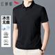 紅蜻蜓（RED DRAGONFLY）短袖T恤男商務(wù)休閑時(shí)尚翻領(lǐng)冰絲polo打底衫百搭上衣男裝黑色2XL