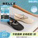 百麗（Belle）透氣瑪麗珍鞋女一字帶舒適淺口鞋3X301BQ5 黑色 36 (230mm)