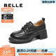 百麗（Belle）時(shí)尚舒適牛津鞋女厚底增高小皮鞋休閑通勤單鞋D3V1DAM5 黑色 39 (245mm)