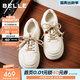 百麗（Belle）時(shí)尚串珠小白鞋女26春新款商場(chǎng)厚底增高休閑板鞋F1D1DAM6 米白 38