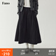 fano studios范洛Fano 芭蕾學(xué)院風(fēng)疊褶A字傘裙女2026春季新款高腰黑色半身長(cháng)裙 黑色 M （第二批）
