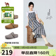 駱駝（CAMEL）松包2代勃肯半拖鞋女民族風(fēng)休閑單鞋 L26S700197 杏色 36